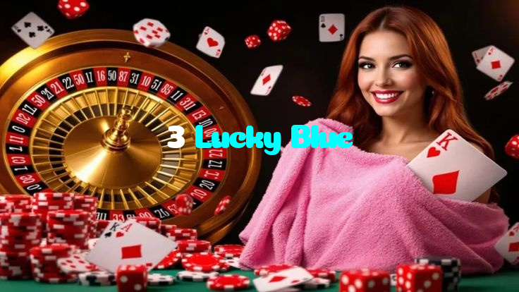 3 Lucky Blue casino presented on mobile device in Pakistan with slots and live games